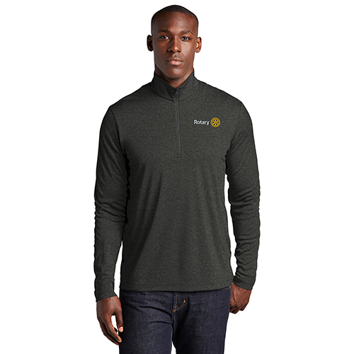 Rotary Heathered Black Men's 1/4 - Zip Performance Pullover